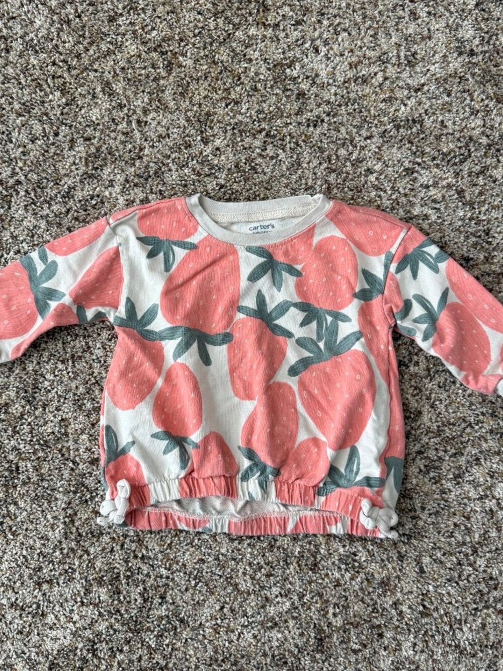 Carter's Just One You Strawberry Long Sleeve Sweatshirt 18M Pink White